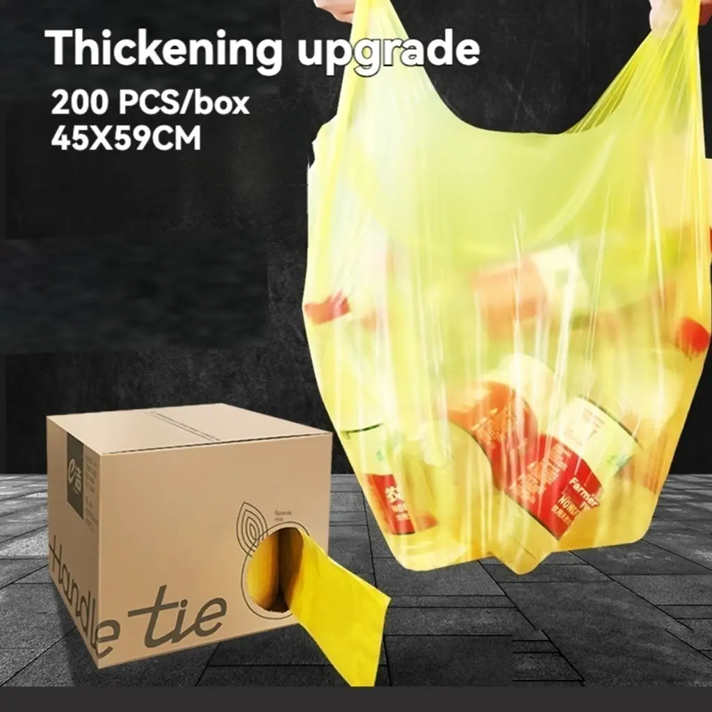 Thickened Single Use Garbage Bag Boxed Trash Bag Home Kitchen Toilet 200pcs Waste Bag