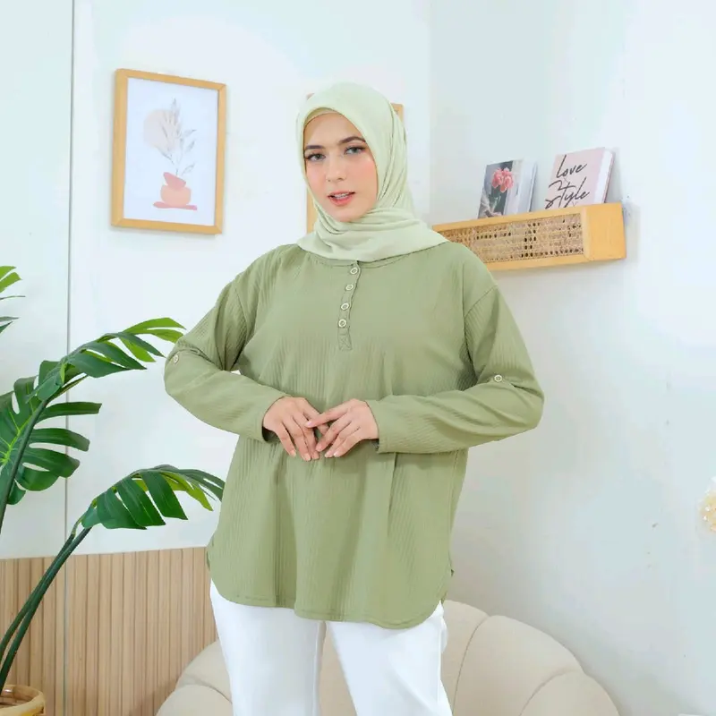 pearl button top by aragine || look free obi belt Shop