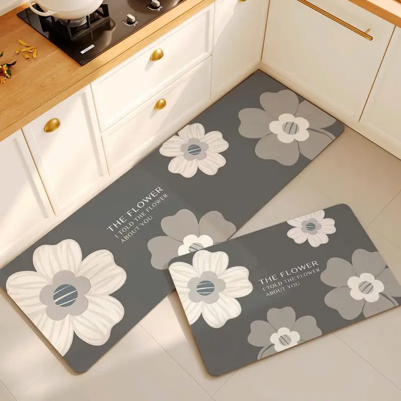 Bộ thảm bếp cao su hàng nhập khẩu cao cấp thấm hút,chống trơn trượt(kt 40*60 cm và 40*120cn) 6