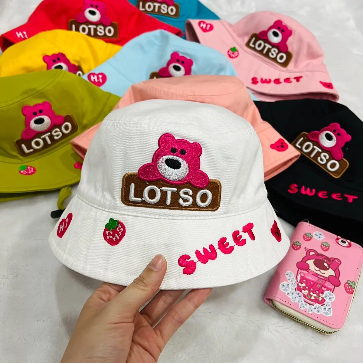 [3-5tuổi] Nón bo thêu Gấu LOTSO nhiều màu