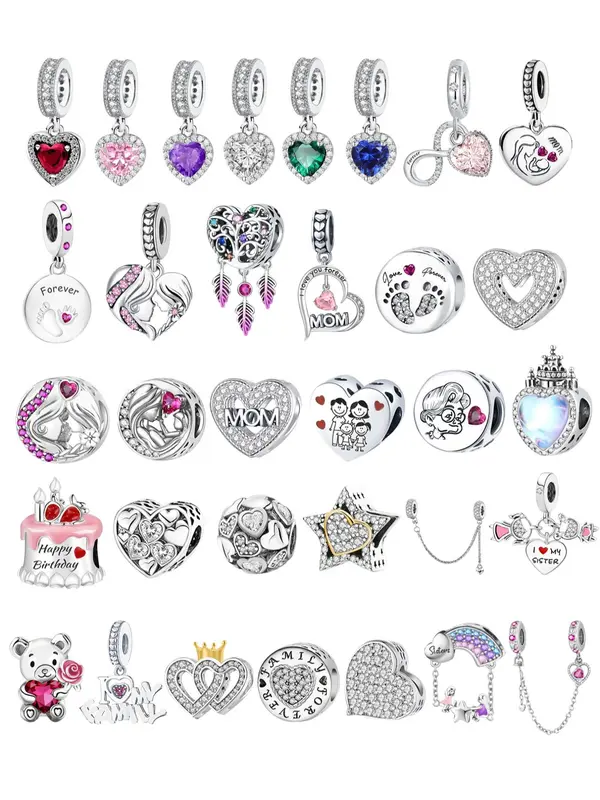 Heart & Star & Letter Design Beads/Charms, Fashionable Jewelry Making Kit for Bracelet & Necklace, DIY Jewelry Making Accessories for Women 0