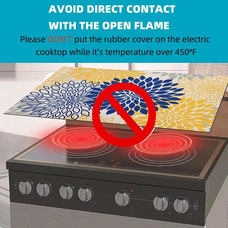 Floral Pattern Heat Resistant Oven Liner, Non Slip & Waterproof Oven Mat, Dustproof Oven Pad for Home Kitchen, Kitchen Accessories 3