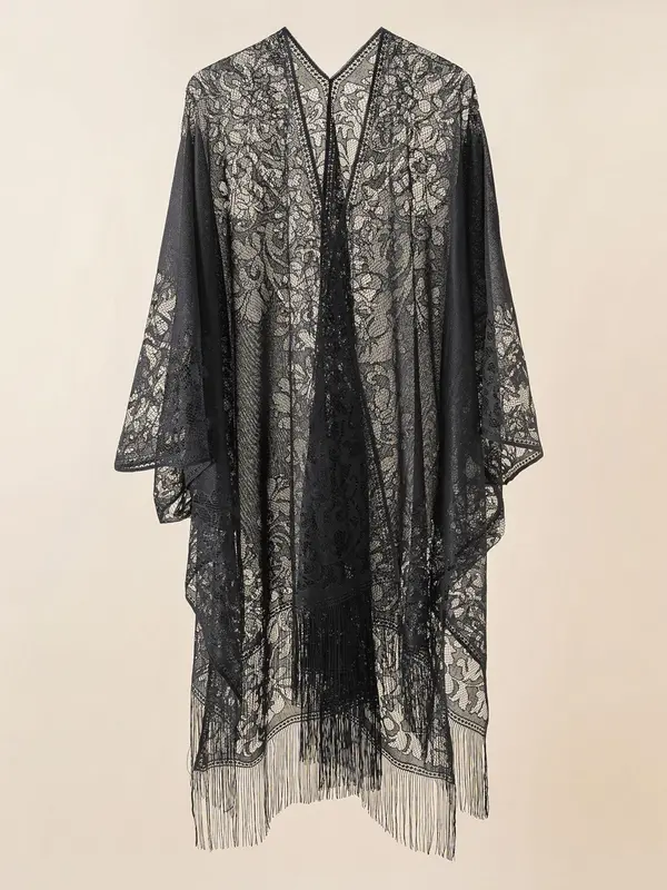 Women's Floral Lace Shawls, Sexy Sheer Cover Up Shawl for Summer, Fashion Clothes Accessories for Women & Girls 7