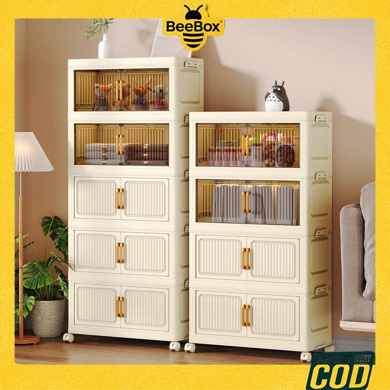 [BeeBox] Rộng 80CM Tủ nhựa nhiều tầng đựng đồ gia dụng gấp gọn tủ quần áo trẻ em phòng khách giá để đồ chơi ăn vặt COD