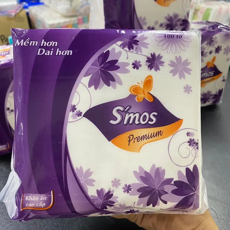 [Free Ship] Combo 5 gói giấy vuông S'mos Premium chính hãng Minh Quân Giấy Ăn Khăn Giấy 1