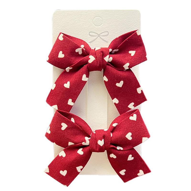 Product Introduction of 2PCS Cute Korean Girls Hairpins Cartoon Lovely Baby Barrettes Red Bow Princess Duckbill Clip 10