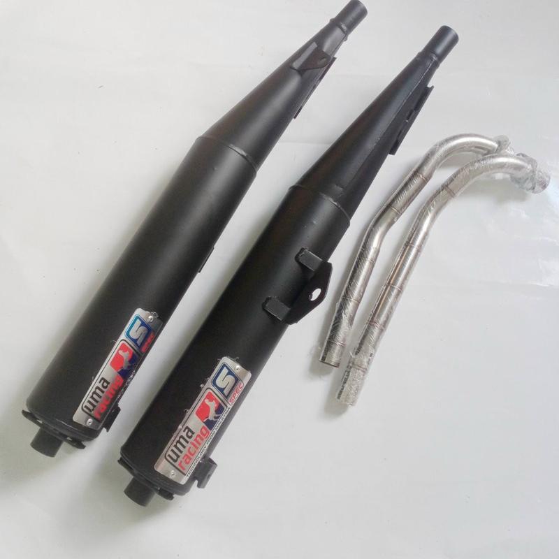 pô uma mot chu đen ,inox gắn sirius, wave, Phụ Kiện Phụ Tùng ống xả khí thải