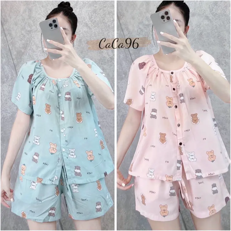 Đồ bộ tole, bộ mặc nhà vải lanh lụa,tay bồng quần đùi VNXK F21 mềm mịn, siêu mát.