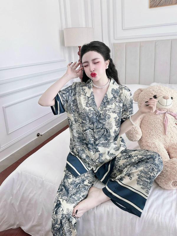 Deal KolX Đồ bộ Pijama Nana Đồ Bộ Pyjama Nữ Chất Lụa Latin Cao Cấp Hoạ Tiết TN