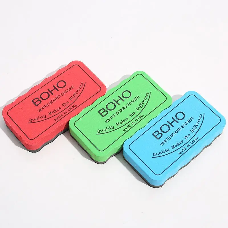 Random Color Magnetic Drawing Board Eraser, 3 Counts Portable White Board Eraser for School and Office, Office Supplies 0