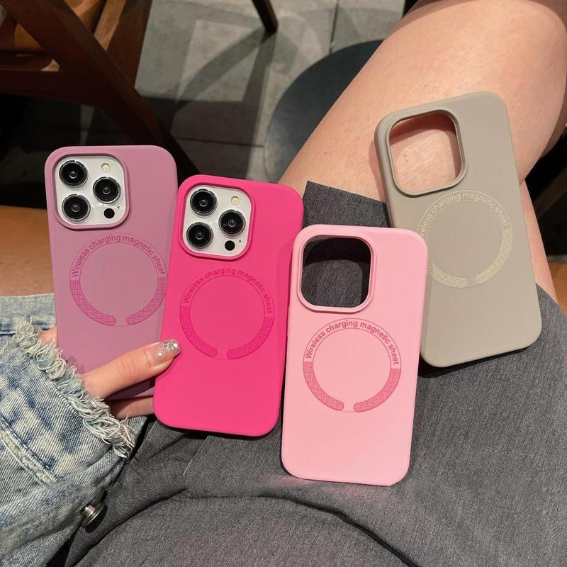 Ốp Điện Thoại Từ Tính Silicon Lỏng Dành Cho iPhone 11 15 14 13 12 Pro Xs Max Hỗ Trợ Sạc Không Dây Ốp Điện Thoại Di Động Chống Sốc Ốp Lưng Bảo Vệ Mềm Ốp Điện Thoại
