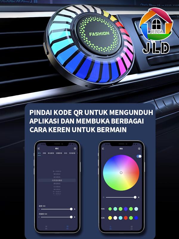 Lampu Musik Aromaterapi Mobil App Control Car Music Rhythm Lamp RGB LED Strip Kontrol Suara Irama Suara Suasana Cahaya 5
