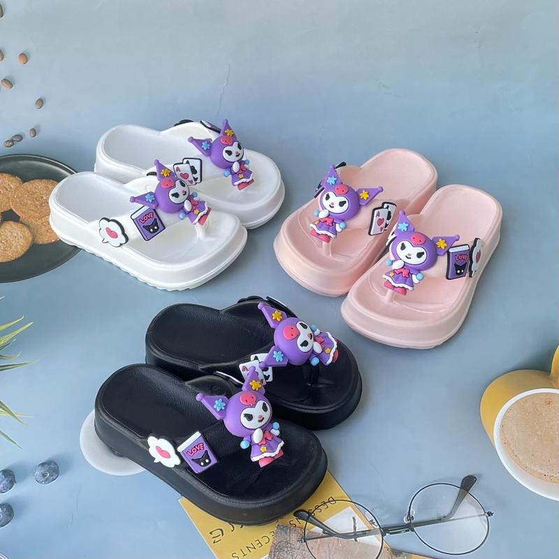 Dép kẹp xỏ ngón cho mẹ và bé đế bánh mì chất EVA siêu nhẹ đính kuromi dễ thương hottrend 5265 kuromi