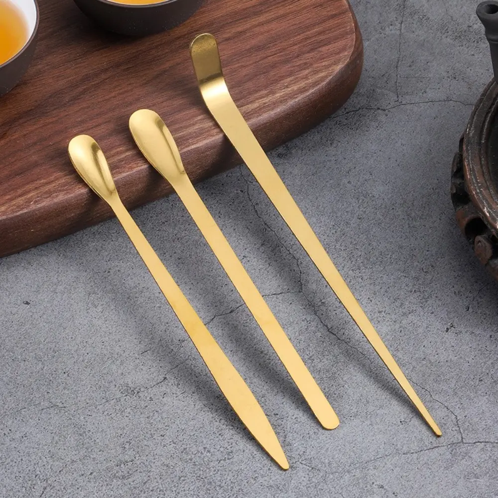 New Stainless Steel Tea Sticks Japanese Traditional Matcha Spoon Leaf Spatula Teaware