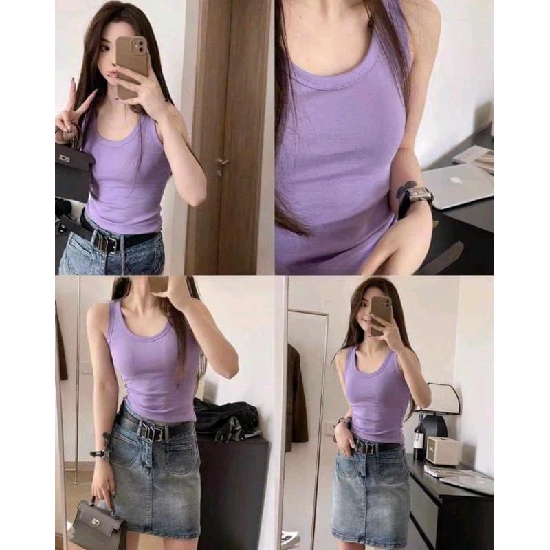 LOANPRO Áo ba lỗ cotton có đệm Hàng QC M6602 Top Nữ Women Voi 7