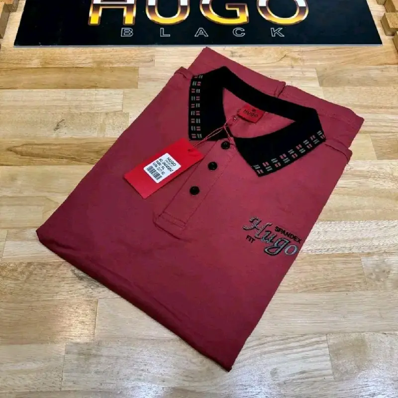 Kaos Krah Hg Selection Original Bahan Tebal Pria Dewasa Hitam Pendek Kerah - M L XL 4