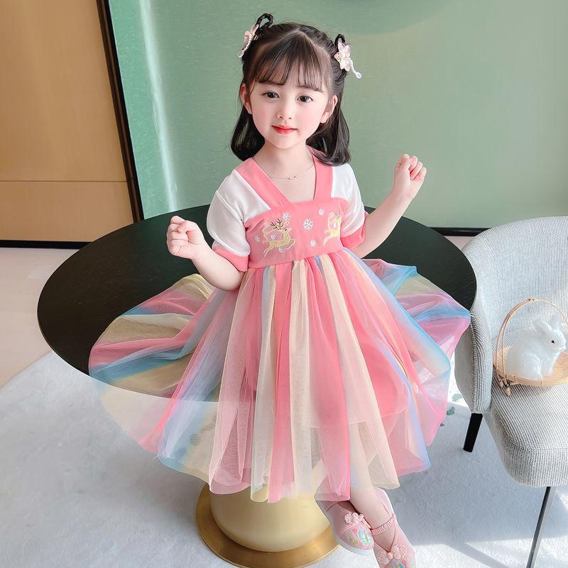 Product Introduction of Hanfu Girl's Thin Dress Tang Suit Summer Chinese Style Baby Children's Clothing 8