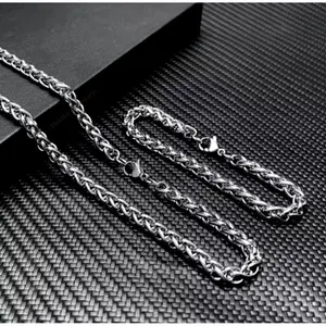 satuset kalung dan gelang model tulang naga titanium pria dan wanita antikarat dan anti pudar