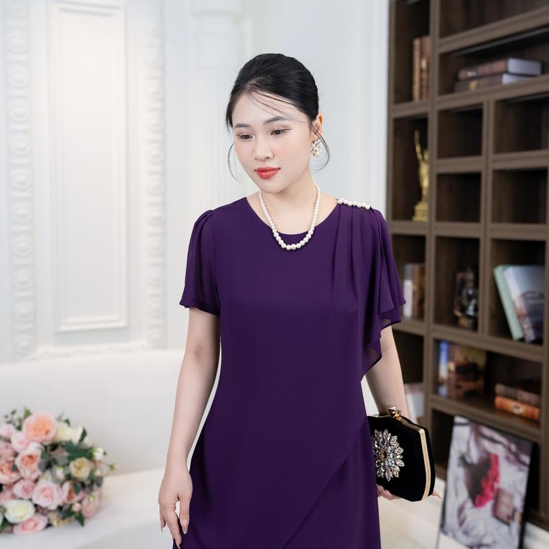 Đầm Trung Niên [ Linh Trà ] (LT 252) Trẻ Trung Thiết Kế Trang Nhã Thanh Lịch Bigsize Đi Làm Đi Tiệc Cho Bà Cho Mẹ U50 3
