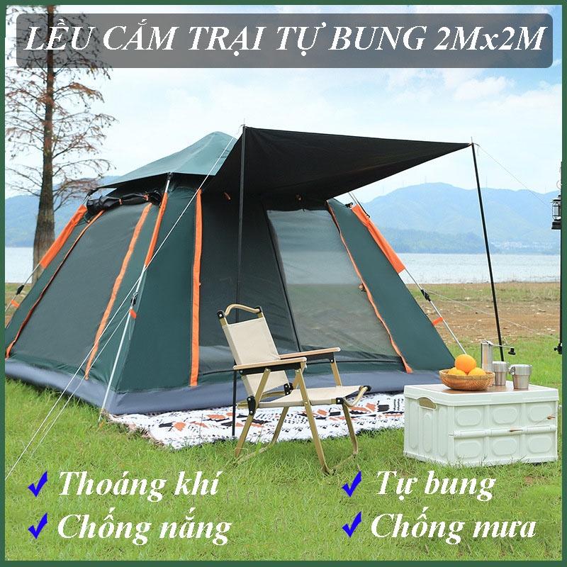  Lều Cắm Trại Lều Dã Ngoại Tự Bung 4-5 Người 4 Cửa Thông Thoáng Chống Nắng Chống Mưa Phụ Kiện Camping 