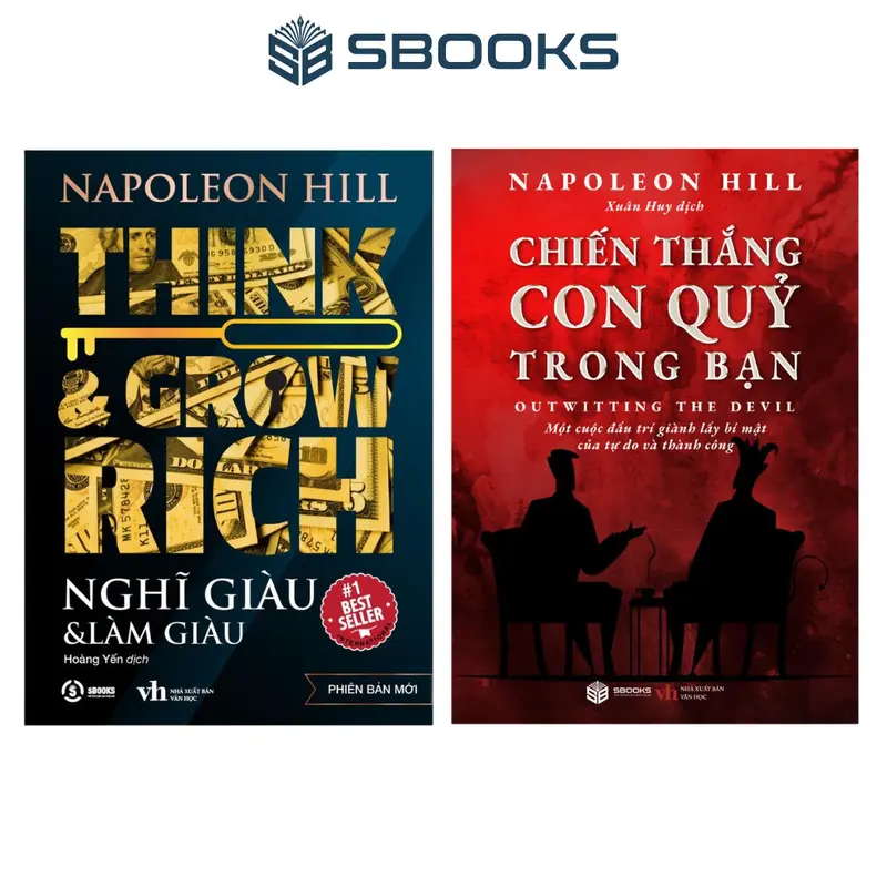 Sách Combo 2 Cuốn : Nghĩ Giàu Làm Giàu + Chiến Thắng Con Quỷ Trong Bạn (Napoleon Hill) - SBOOKS 0