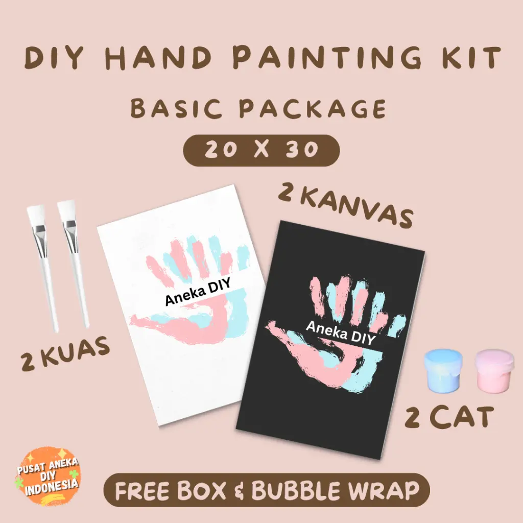 BISA COD [TERLARIS] - DIY Hand Painting Kit 1 Set Canvas Board Couple | Kanvas Lukis Cap Tangan Pasangan 7x7 20x20 20x30