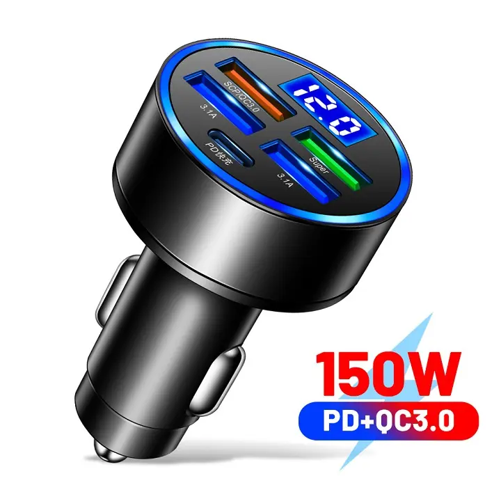 Tẩu Sạc Nhanh 66W QC3.0 4 Cổng USB + PD 12V 24V Cho Ô Tô