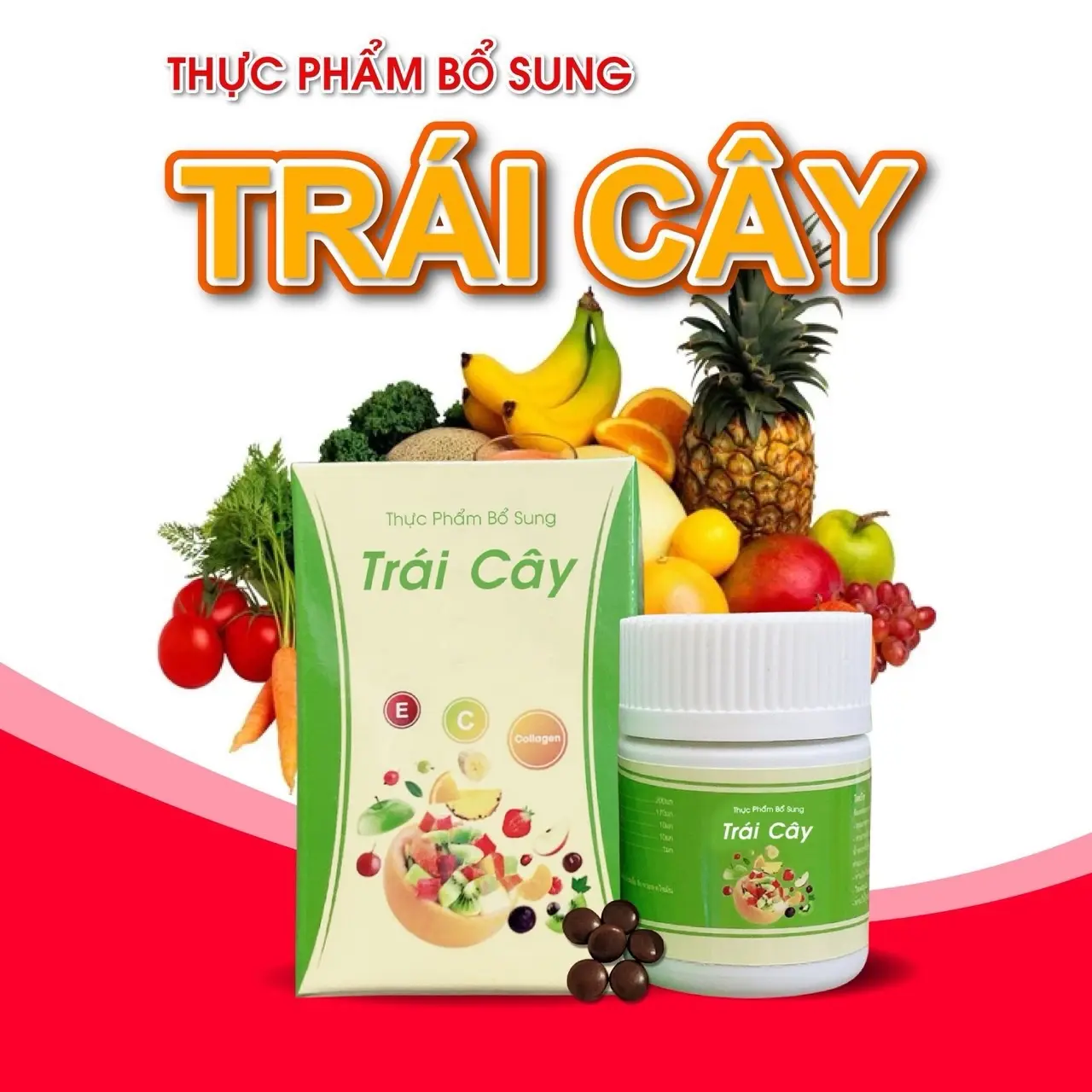 Viên trái cây hỗ trợ bổ sung vitamin trái cây hỗ trợ chăm sóc sắc đẹp hỗ trợ đẹp da