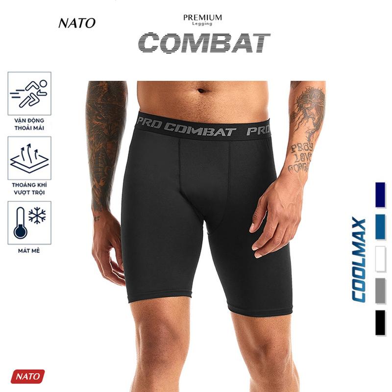 Quần Lót Nam COMBAT Chạy Bộ Vải Cotton Tự Nhiên Cao Cấp Quần Legging Đùi Dài Giữ Nhiệt Boxer Gym Đạp Xe NATO Sport Thun Tập Thể Dục Quần Ngố Tập Gym