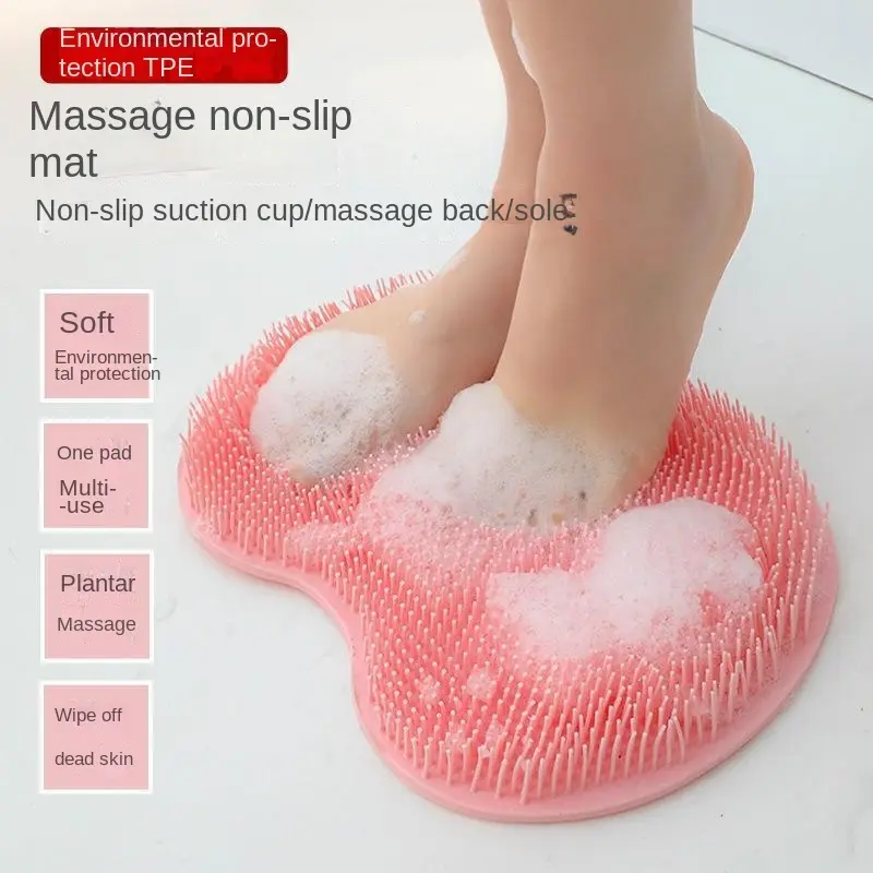 Bàn Chải Nhà Tắm Mát Xa Chà Lưng, Đa Năng, Tấm Lót Chống Trượt, Tấm Chà Chân Cốc Hút, Thích Hợp Sử Dụng Trong Phòng Tắm