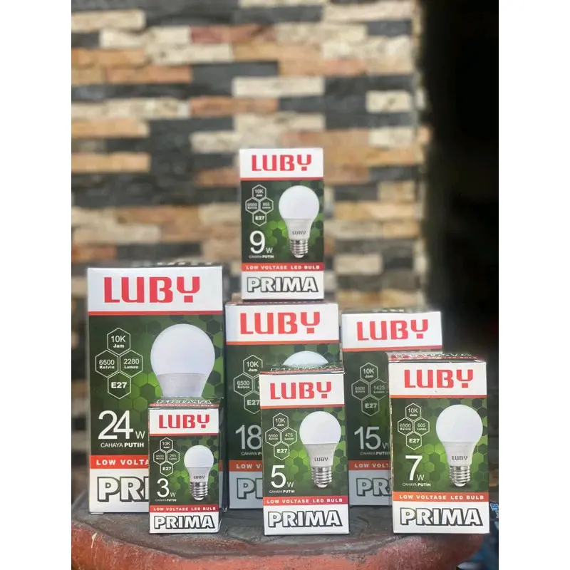 Lampu Bohlam LED Bulb Luby Prima 5W-24W, Tipe Prima, Kualitas Premium, Non Dimable, Garansi Luby Indonesia 1 Tahun