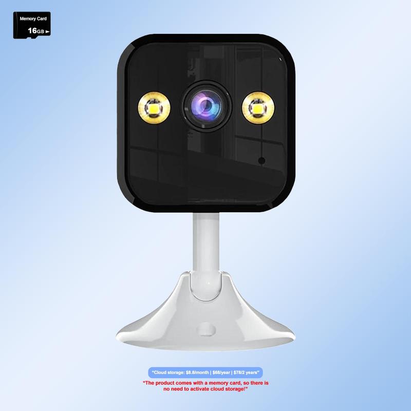 Square 1080P Night-Vision Security Camera, Indoor WiFi Camera, Motion-Detection Camera, 360° Home Security Camera, Mobile APP Control Camera, Smart Camera, Camera Wireless, Infrared Camera 1