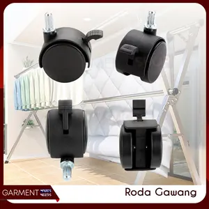 PUNCAK 7.7 Roda Jemuran Outin Stainless Steel Triangle Stand Hanger Troli Susun Plastik 4 pcs