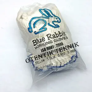 WORKING GLOVES 5B BLUE - SARUNG TANGAN KERJA INDUSTRI BENANG 5 BIRU