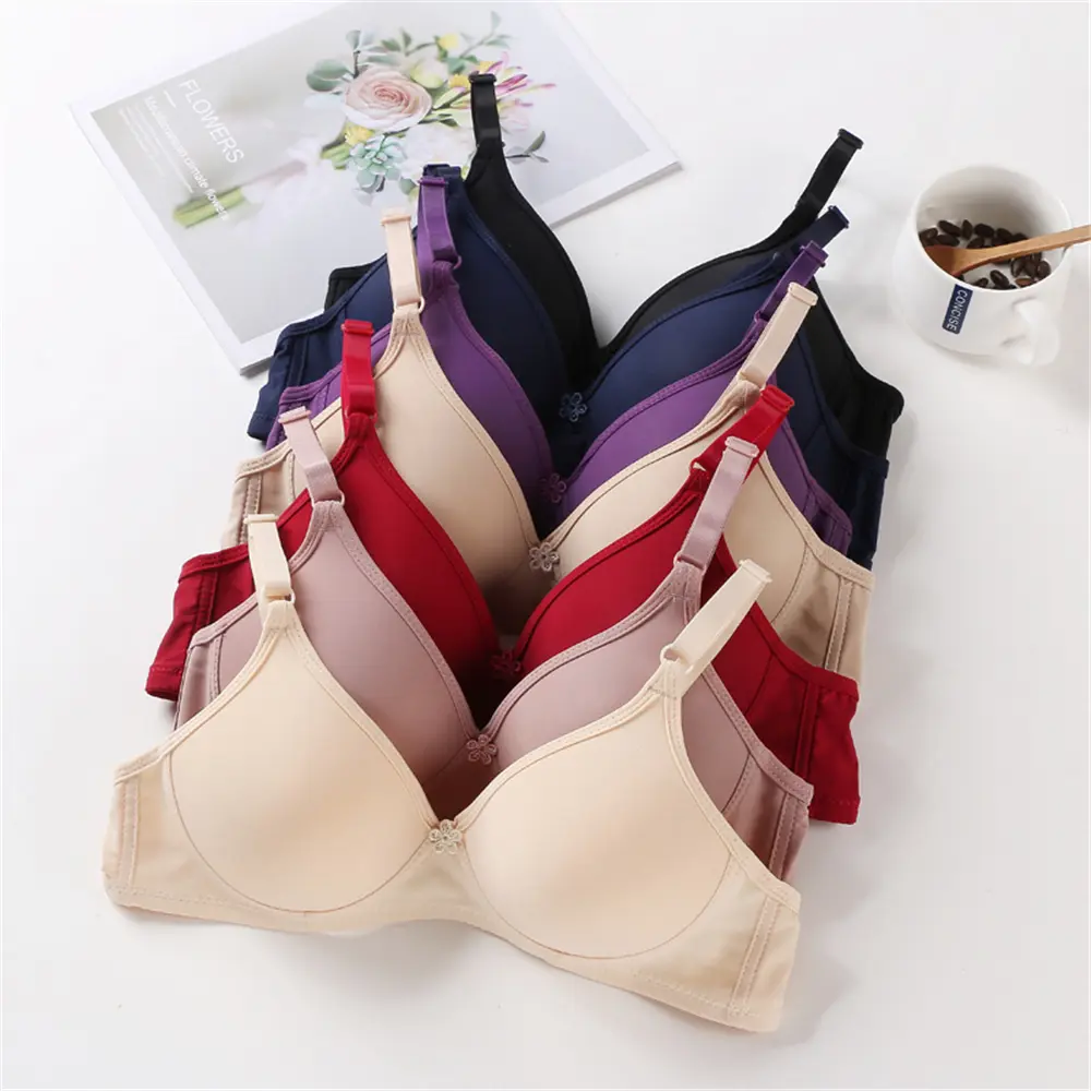 Seamless Bra Small Breast Push-up For Women Wireless Brassiere Thin Soft Breathable Padded Underwear For Ladies Womenswear Adjustable