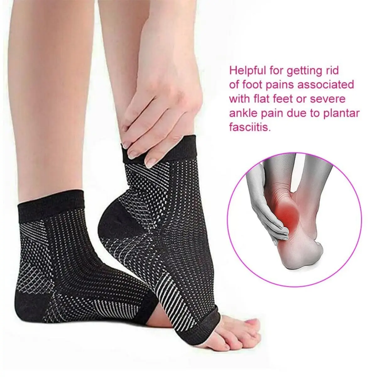 Vớ Nén Giảm Đau Cho Nữ, Vớ Nén Giảm Đau Tức Thì Cho Nam Và Nữ, Phong Cách Hàn Quốc, Gót Chân, Nén Vô Hình, Tập Thể Dục, Vớ Nén Chức Năng