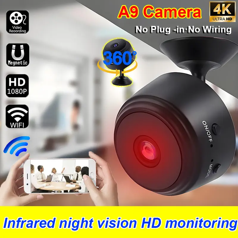 Camera Mini, CODA9, Camera Mini Ẩn, 1080P HD, Kết Nối Với Điện Thoại Di Động, Không Cần Internet, Camera Cầm Tay Ẩn Mini, Tầm Nhìn Ban Đêm, Giám Sát Không Dây, Giám Sát CCTV, Camera Giám Sát Pinhole, Không Dây, Thích Hợp Để Giám Sát