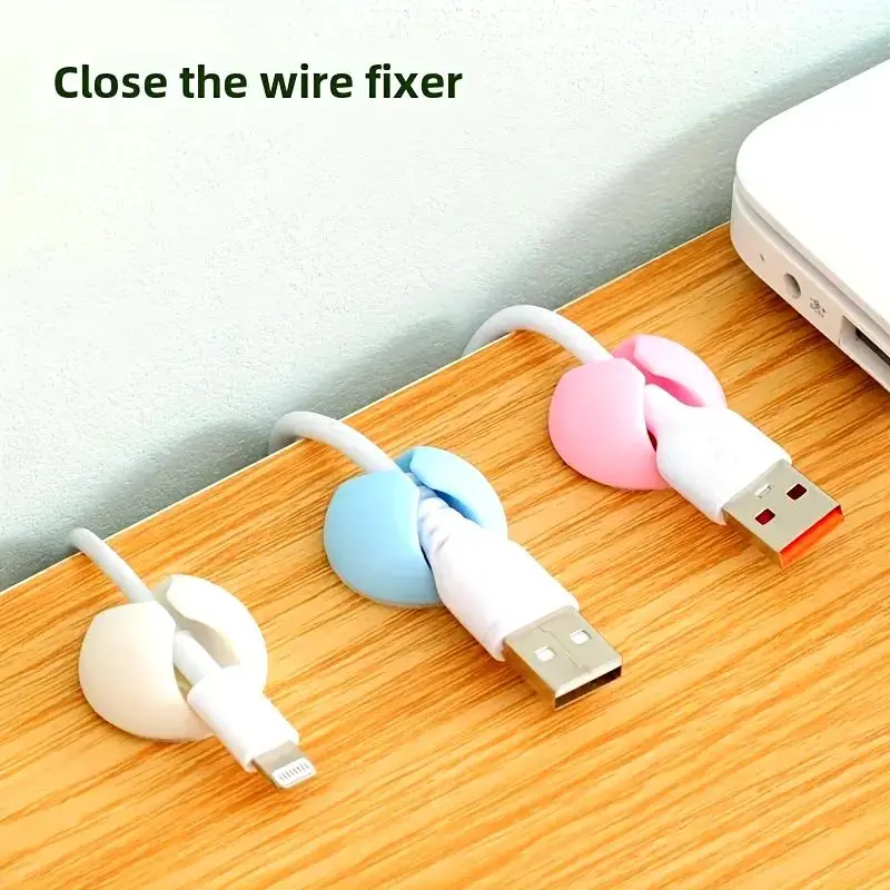 Cable Management Clip, 10pcs/set Desktop Cable Holder, Charging Data Headphone Cable Organizer for Home Office Bedroom 4