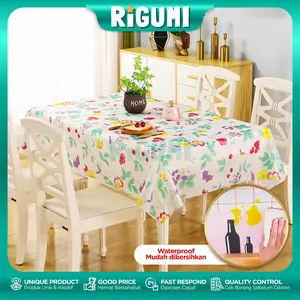TAPLAK MEJA MAKAN PERSEGI PEVA PREMIUM 137 x 183 cm Alas Pelindung Meja Anti Air & Minyak