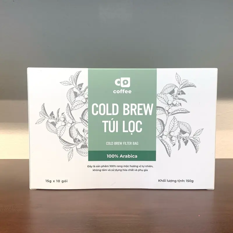 Hộp 10 gói Cold Brew túi lọc (cà phê ủ lạnh) Co:coffee Blend 100% Arabica 1