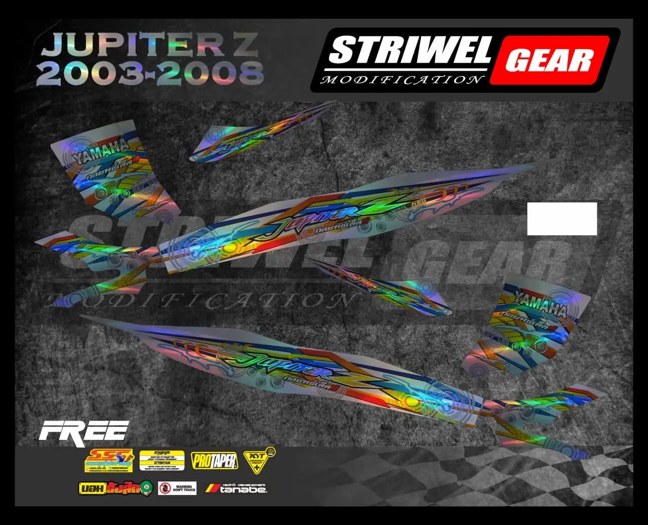 Stiker Motor Jupiter Striping Hologram Yamaha Jupiter Z Burhan Motif Ungkel