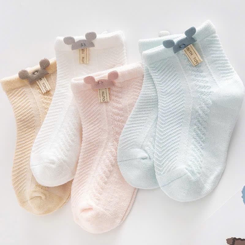 Bộ 4 đôi tất lưới Mickey điều hoà Cotton mềm mịn thoáng khí cho bé từ 0-3 tuổi - Vải Cotton 2