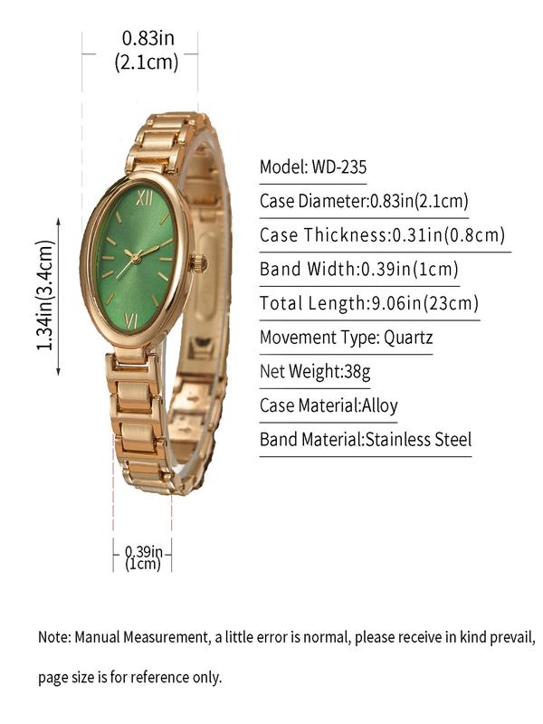Women's Elegant Oval Dial Quartz Watch, Exquisite Trendy Wristwatch, Modern Fashionable Watch for Women As Gift with Box 1