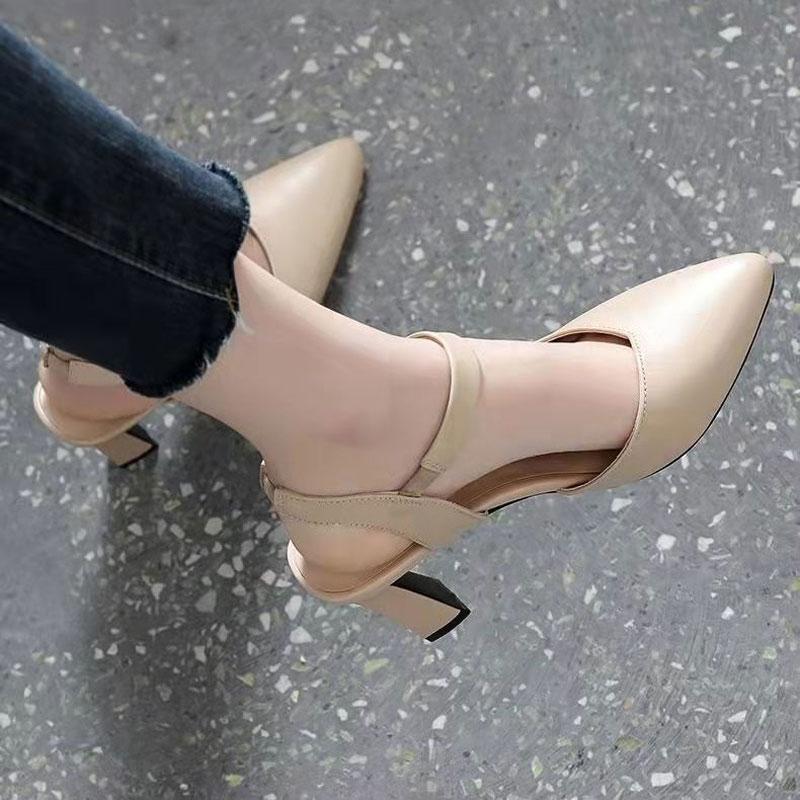 Product Introduction of Giày mùa hè nữ mới 2024, giày cao gót nữ và sandal gót dày phối váy   DéP giay  hoa Shoes Cao Su 25