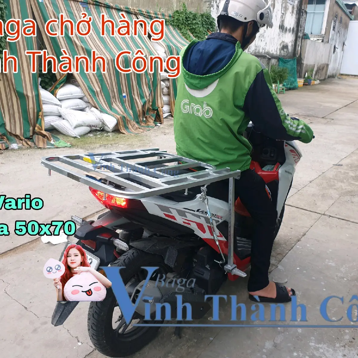 Baga xe chở hàng Vĩnh Thành Công có nắp mở cốp đổ xăng , Phụ Kiện