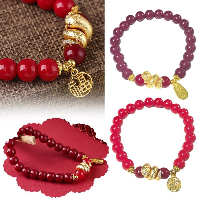 Vòng Tay Đính Cườm, Thiết Kế Hình Rắn Hoàng Đạo, Vòng Tay Yuanfu, Dễ Phối Đồ Trung Quốc, Dành Cho Nữ, Thời Trang, Quà Sinh Nhật 0