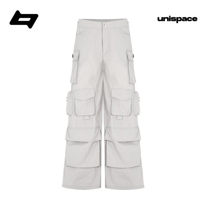 Quần túi hộp ống rộng By UniSpace unisex nam nữ vải dù Parachute Pants Menswear