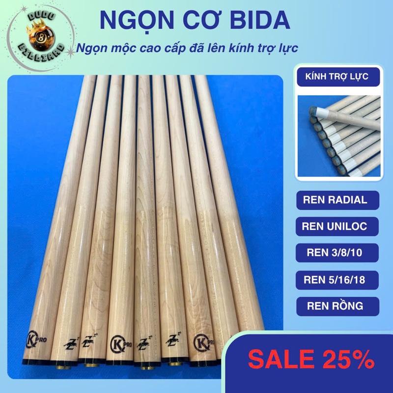 Ngọn cơ bida- Ngọn mộc ren Uniloc Radial 3 8-10 5 16-18 Ngọn gỗ già cao cấp Đã lên tẩy Nicest + Kính trợ lực