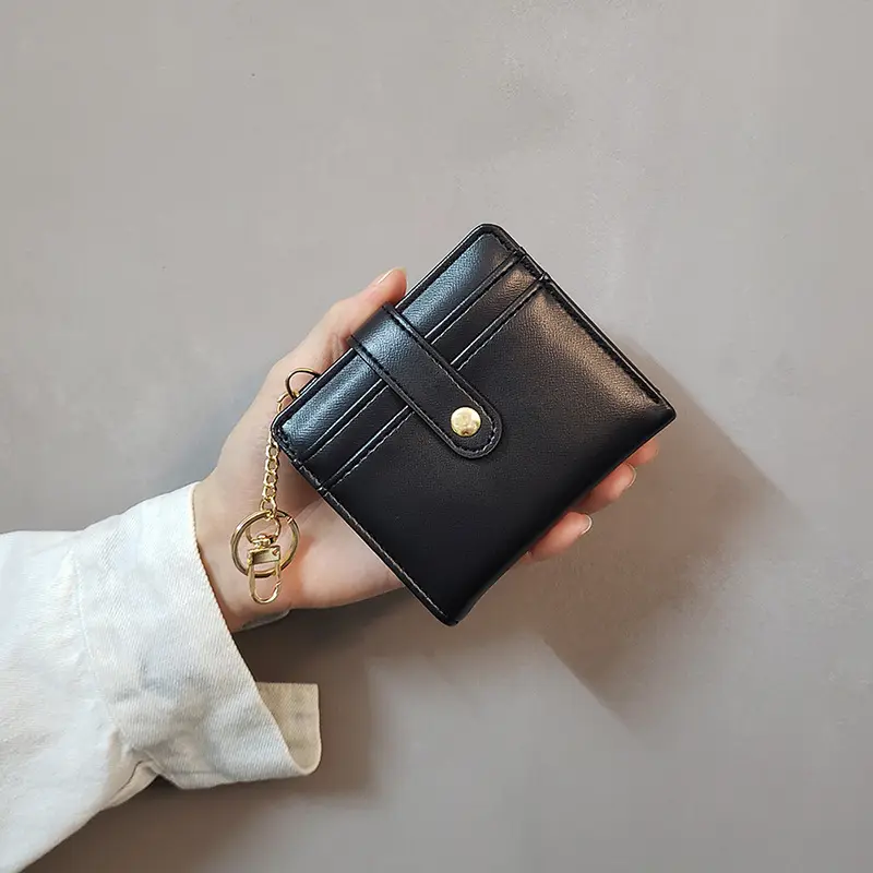 Ví Nữ, Phong Cách Âu Mỹ Đơn Giản, Ví Ngắn Nữ, Gấp Ba Lần, Cỡ Nhỏ Có Hộp Đựng Chìa Khóa Và Tiền Xu, Ví Đựng Thẻ, INS Mới