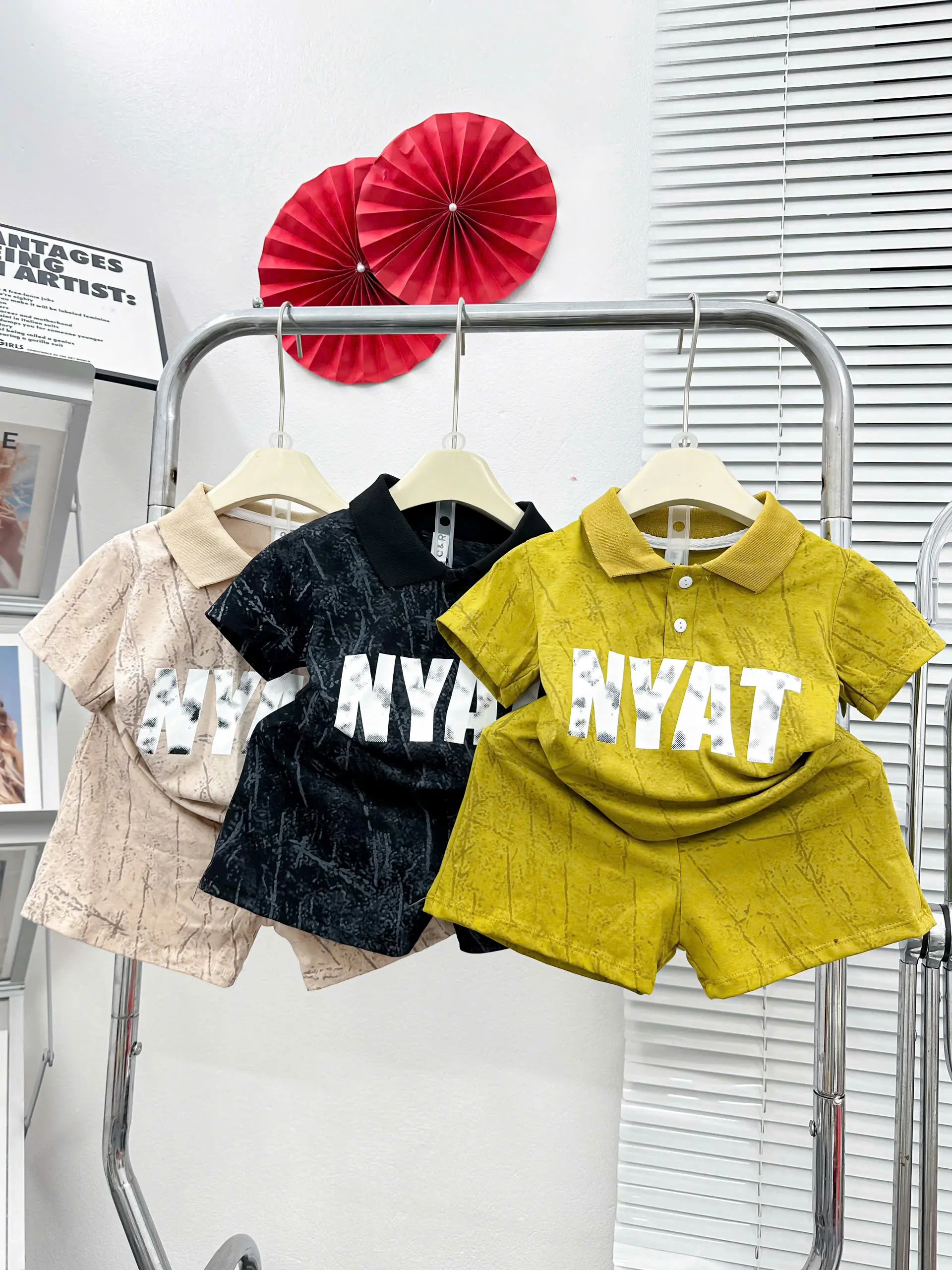 Sét cộc hàng QCCC cổ bẻ cho bé trai từ 8-23kg  chất liệu cotton thoáng khí mát mẻ phù hợp mùa hè